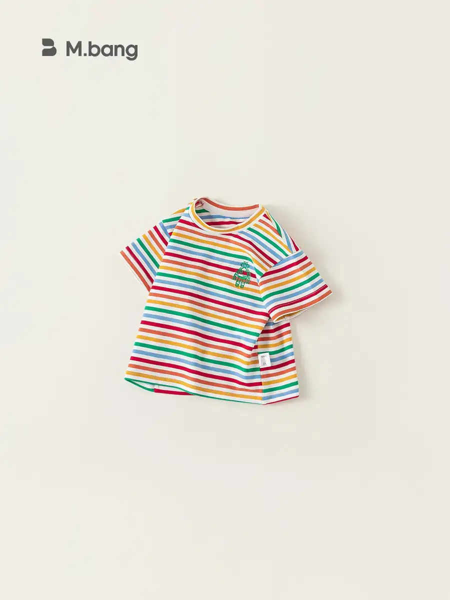 Kids Striped T-Shirt Boys Girls Summer New - Image 3