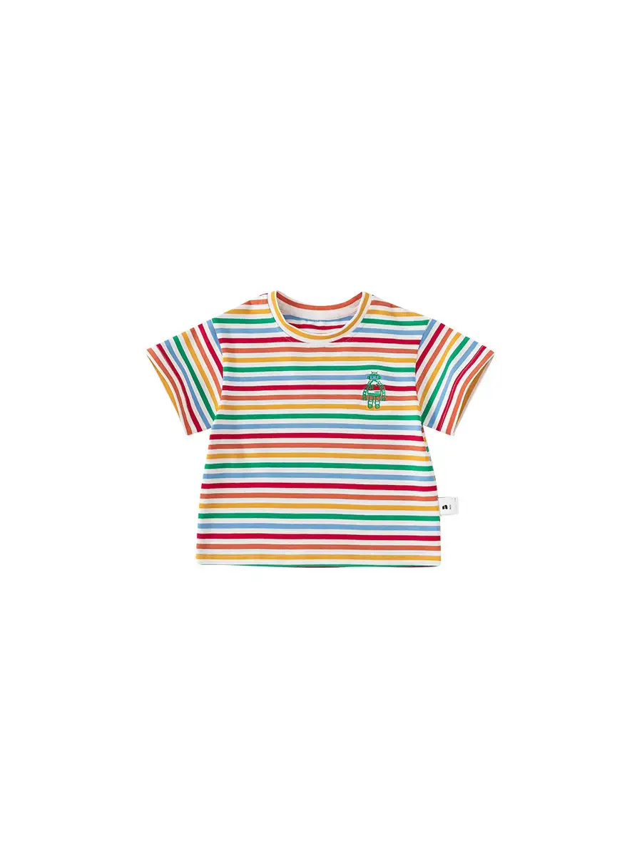 Kids Striped T-Shirt Boys Girls Summer New - Image 6