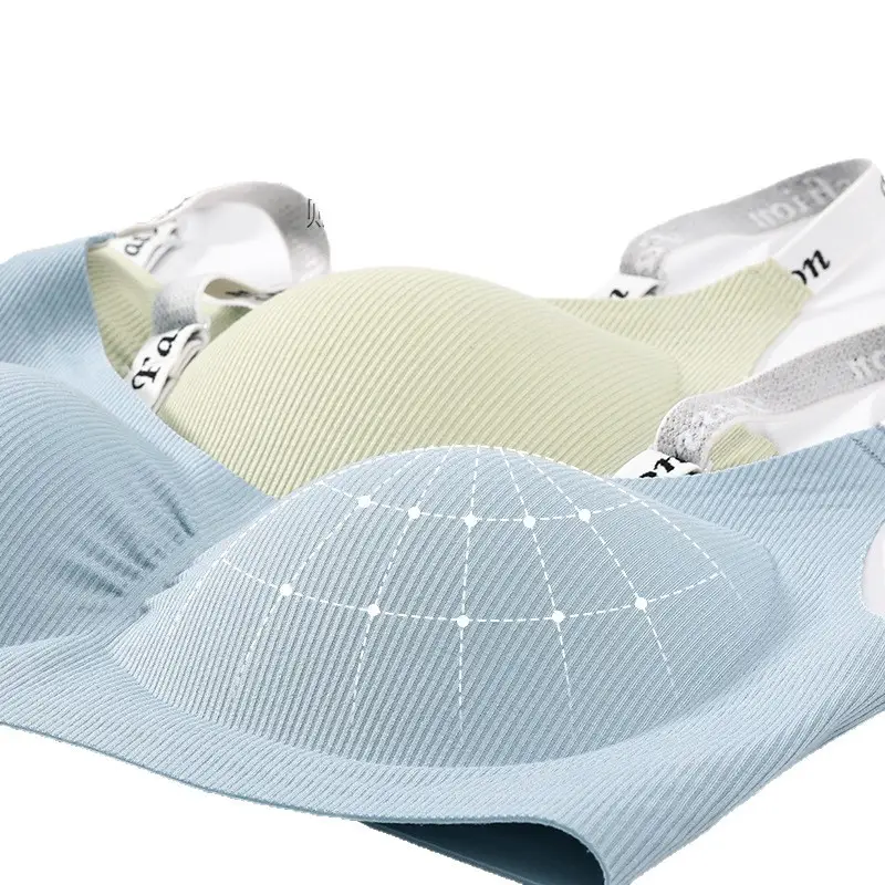 Rovo Seamless Push-Up Bra with Fixed Cups, Anti-Sagging, Thin Style for Autumn and Winter, Minimizes Large Busts, Wireless Bra