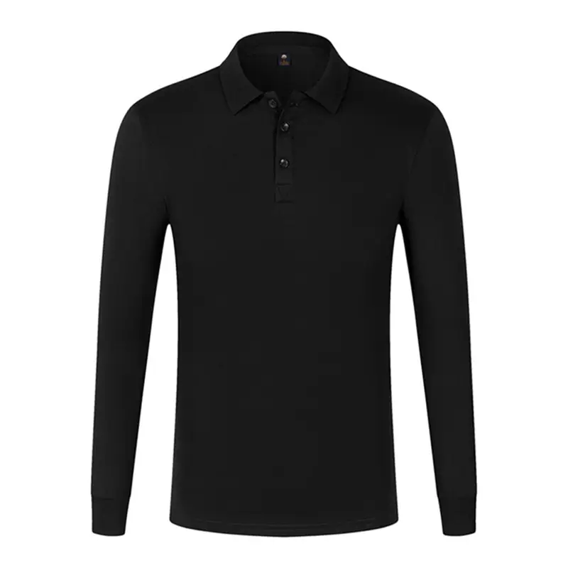Men Navy Combed Cotton Polo Shirt Solid Color - Image 5
