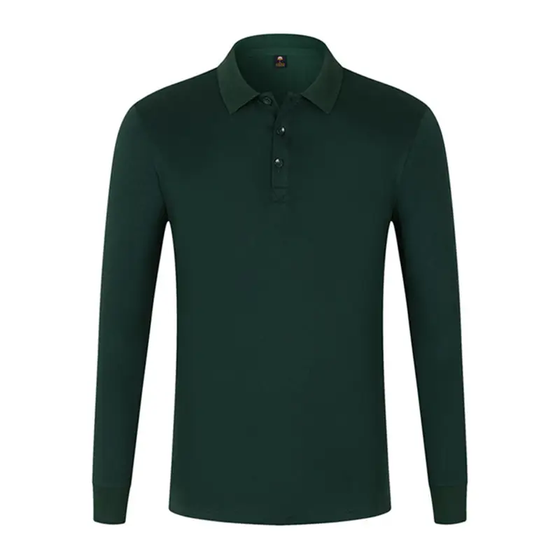 Men Navy Combed Cotton Polo Shirt Solid Color - Image 7