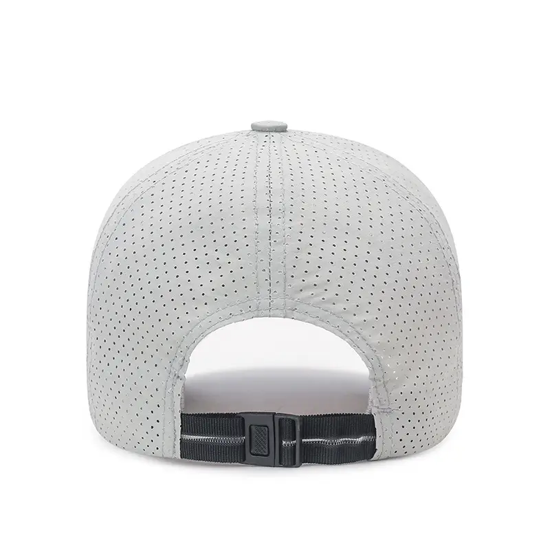 Men's White Mesh Beaded Baseball Cap with Adjustable Strap - Image 10
