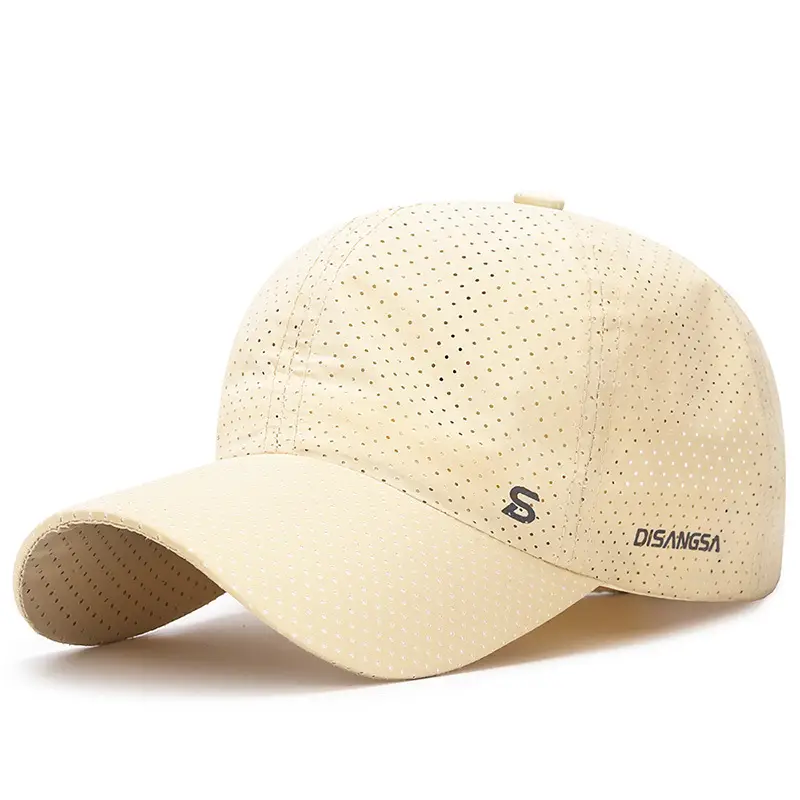 Men's White Mesh Beaded Baseball Cap with Adjustable Strap - Image 4