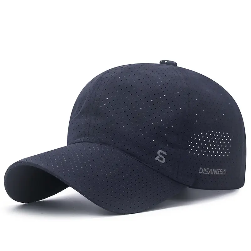 Men's White Mesh Beaded Baseball Cap with Adjustable Strap - Image 3