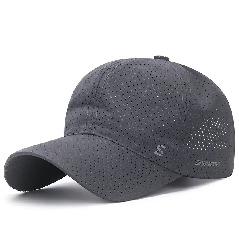 Men's White Mesh Beaded Baseball Cap with Adjustable Strap - Image 6