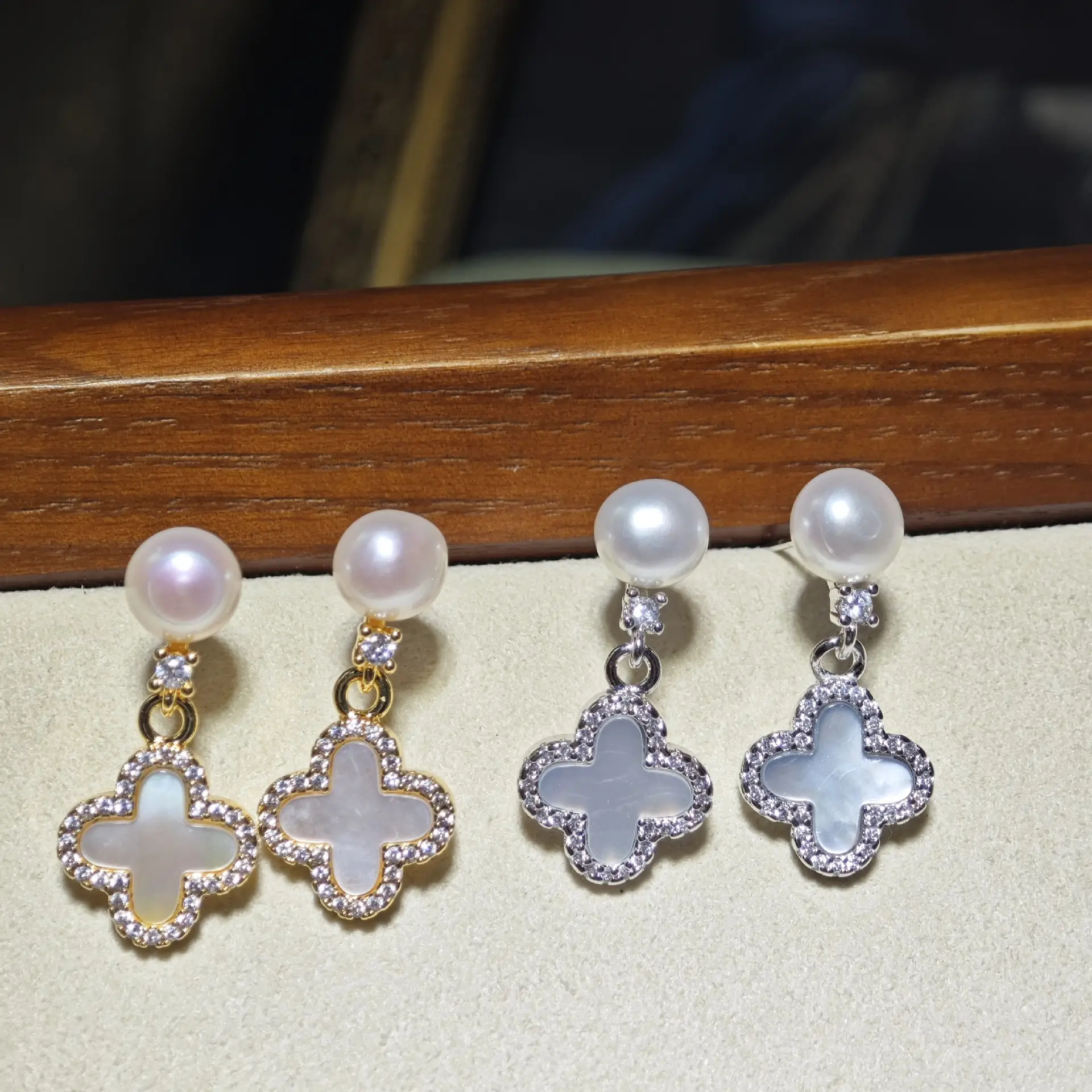 S925 Silver Pearl Butterfly Earrings Wholesale - Image 5