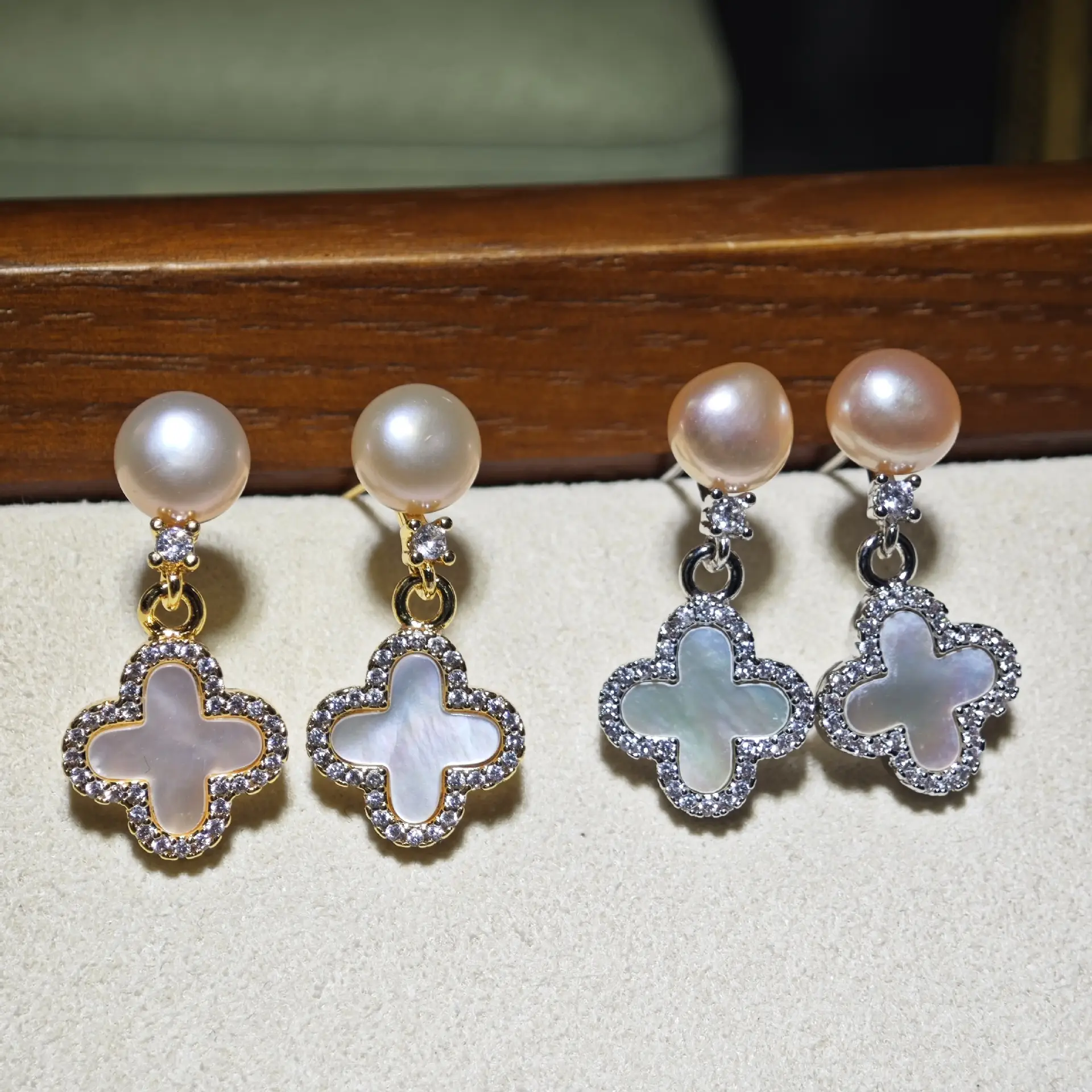 S925 Silver Pearl Butterfly Earrings Wholesale - Image 6