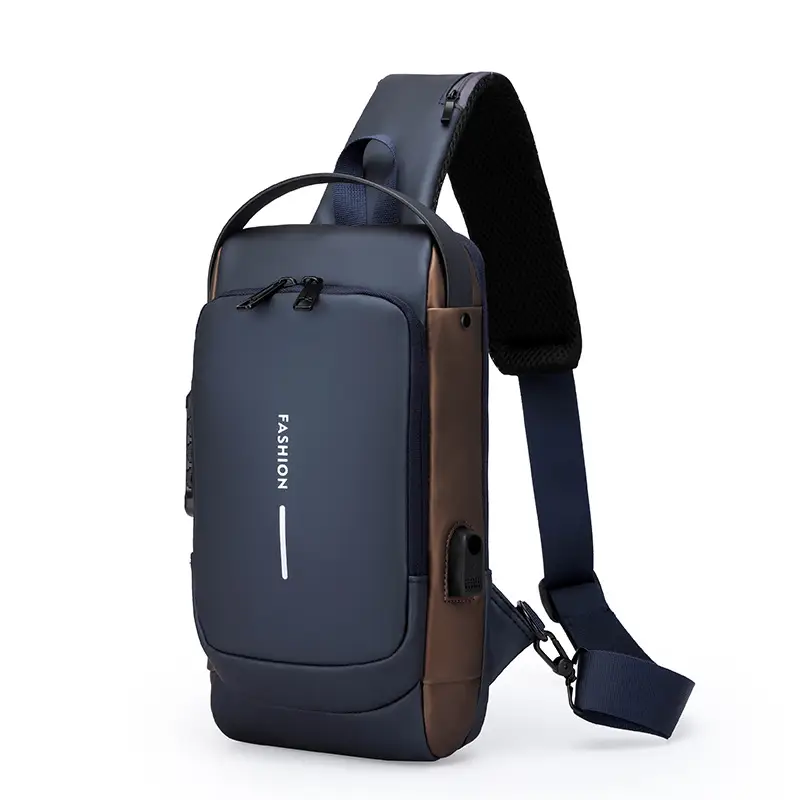 Men's Anti-Theft Diagonal Shoulder Bag Black - Image 9