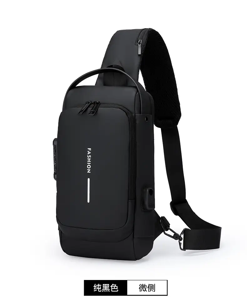 Men's Anti-Theft Diagonal Shoulder Bag Black — feature 24