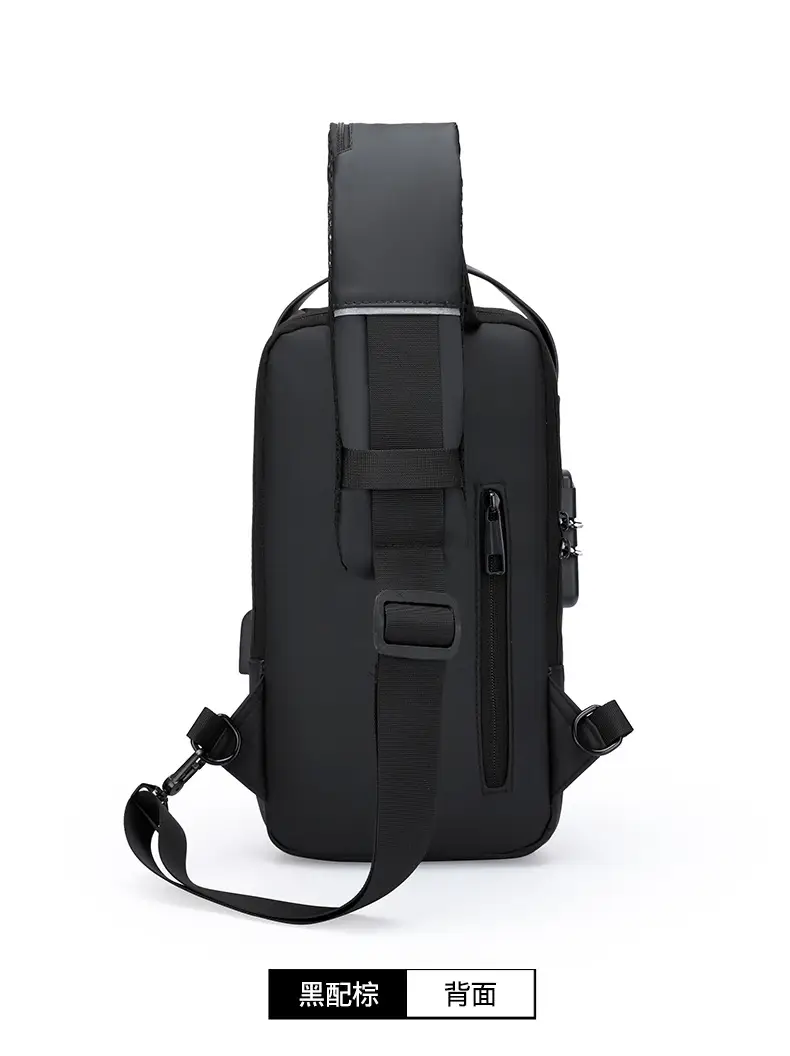 Men's Anti-Theft Diagonal Shoulder Bag Black — feature 28