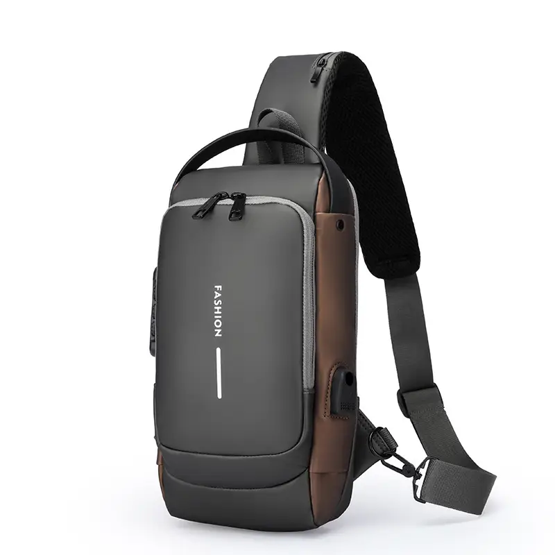 Men's Anti-Theft Diagonal Shoulder Bag Black - Image 2