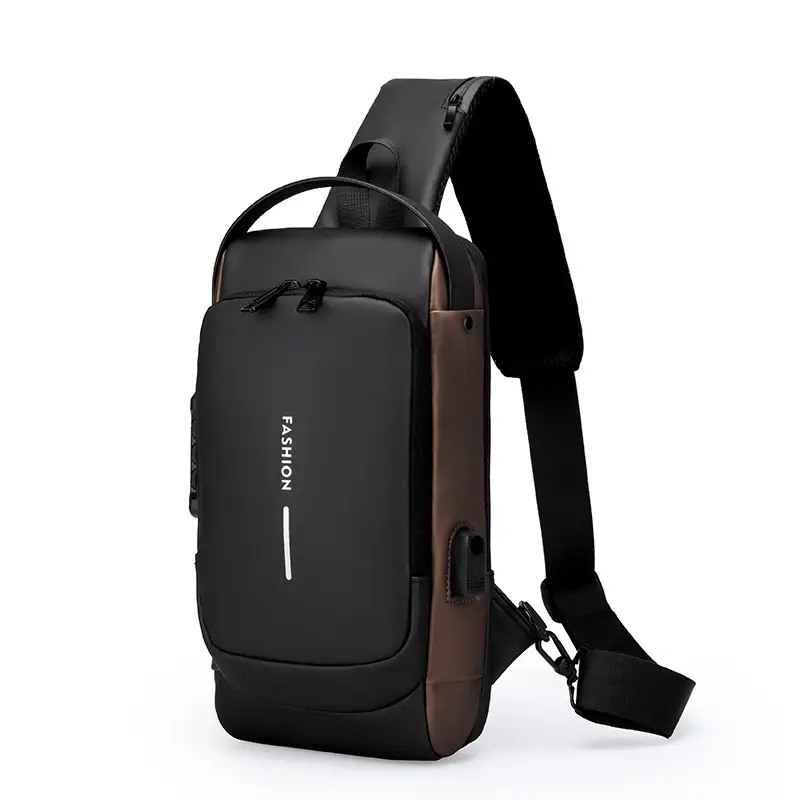 Men's Anti-Theft Diagonal Shoulder Bag Black - Image 3