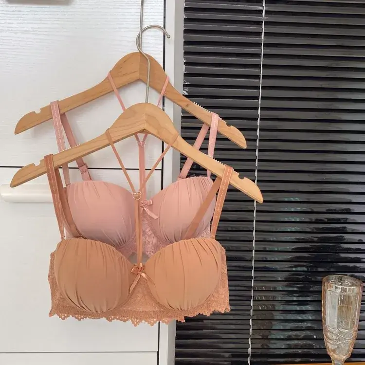 Cross-Border Knitted Push-Up Bra Underwire Brown - Image 11