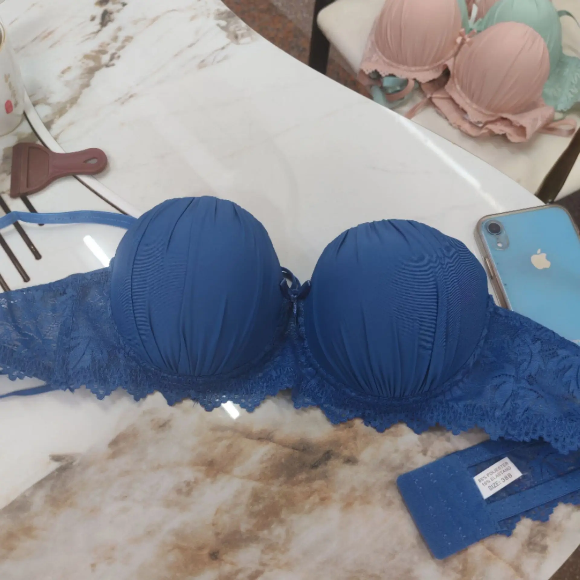 Cross-Border Knitted Push-Up Bra Underwire Brown — feature 32