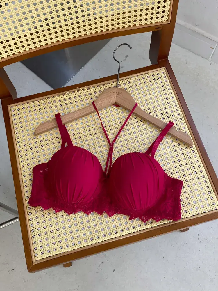Cross-Border Knitted Push-Up Bra Underwire Brown - Image 2