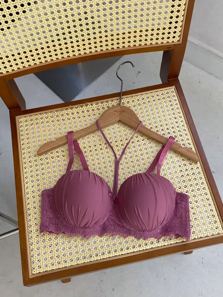 Cross-Border Knitted Push-Up Bra Underwire Brown - Image 5
