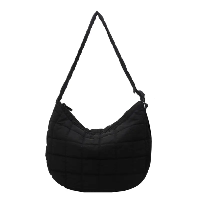 Black Rhombus Messenger Bag for Women Large Capacity