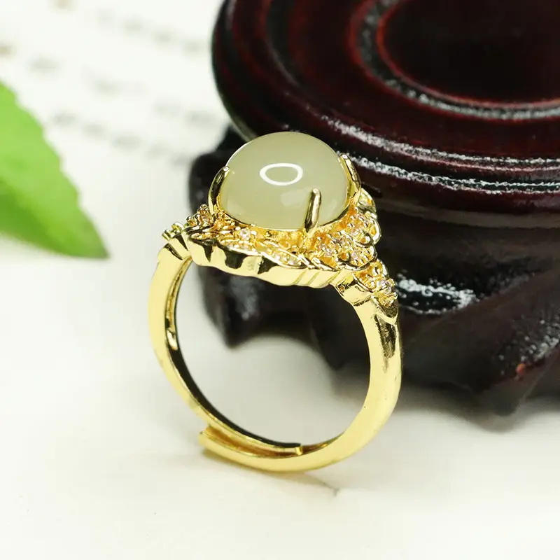 Aiyu Natural Hetian Jade Ring Clear Water Jade — feature 10