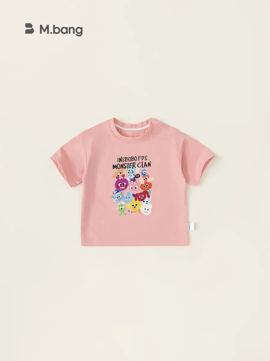Yubao Boys Cartoon Graffiti T-Shirt Purple Summer Wear
