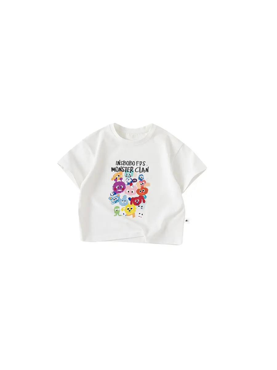 Yubao Boys Cartoon Graffiti T-Shirt Purple Summer Wear