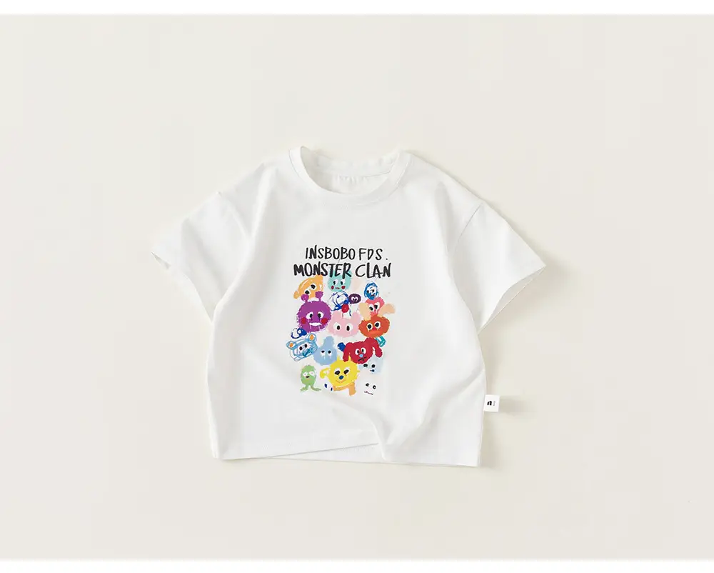 Yubao Boys Cartoon Graffiti T-Shirt Purple Summer Wear — feature 13