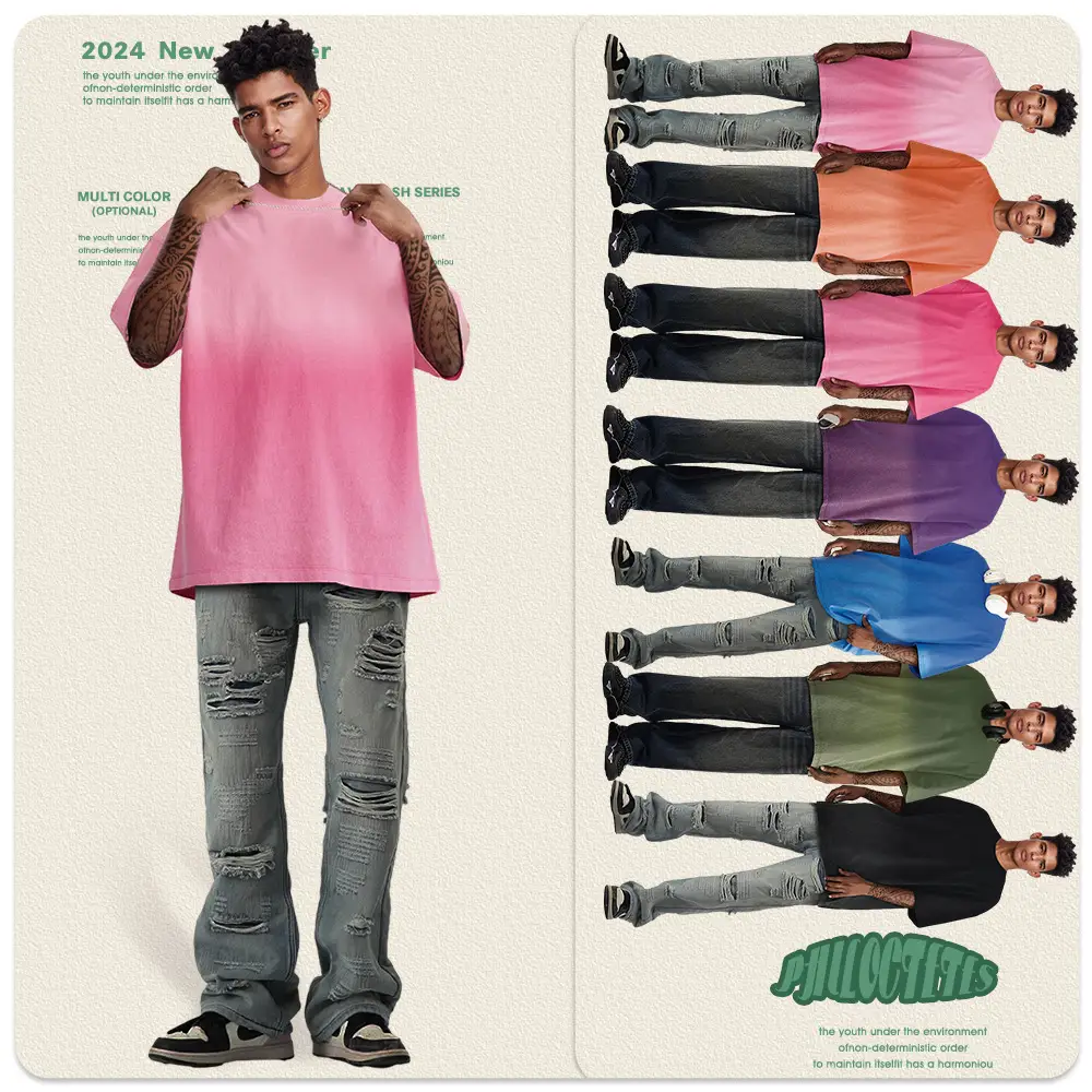 Men Women Aqua Blue Gradient Oversize T-Shirt - Image 15