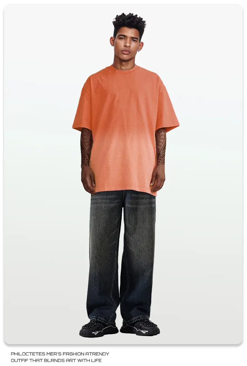 Men Women Aqua Blue Gradient Oversize T-Shirt — feature 13