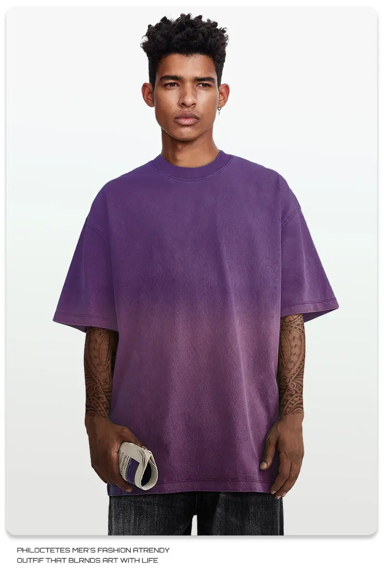 Men Women Aqua Blue Gradient Oversize T-Shirt — feature 14