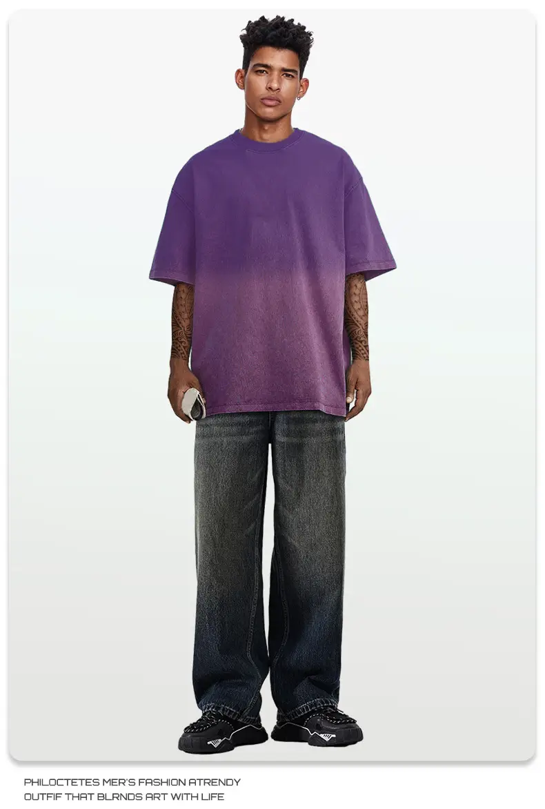 Men Women Aqua Blue Gradient Oversize T-Shirt — feature 15