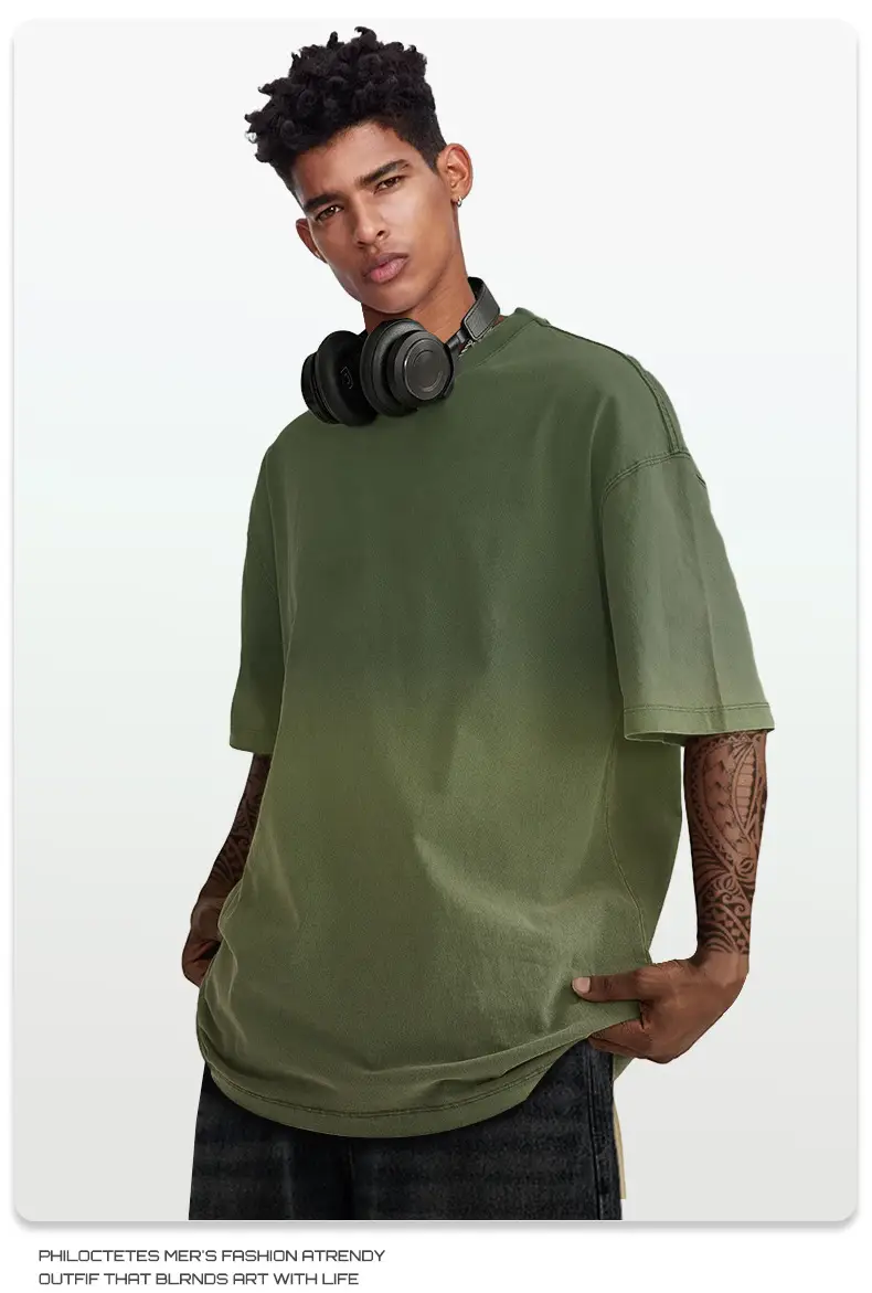 Men Women Aqua Blue Gradient Oversize T-Shirt — feature 18