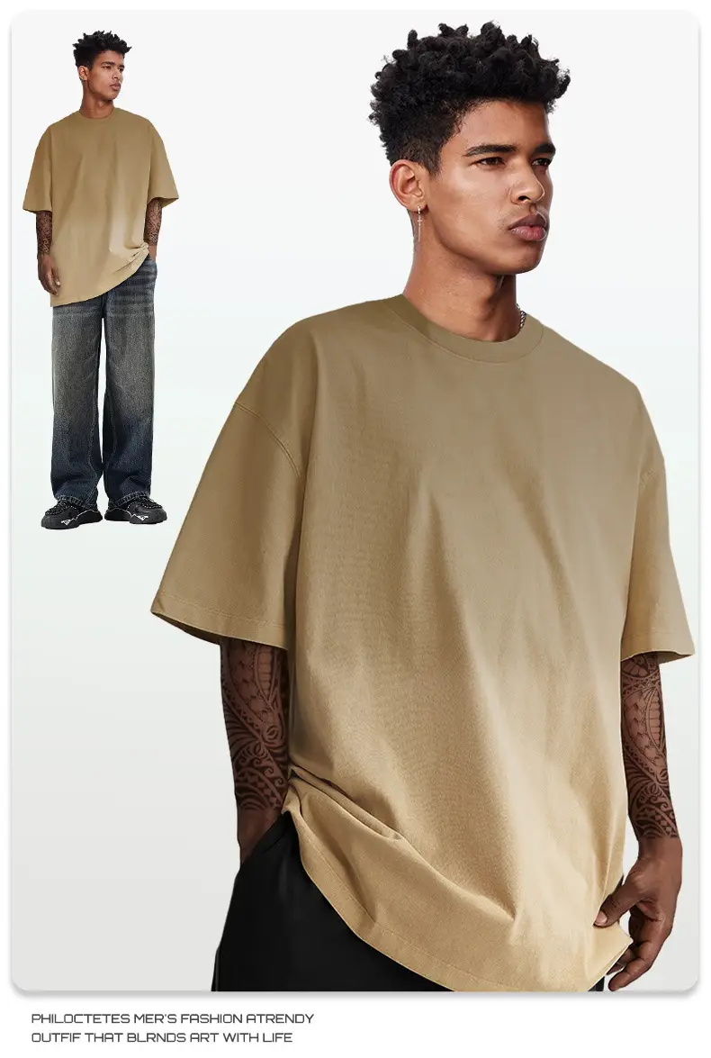 Men Women Aqua Blue Gradient Oversize T-Shirt — feature 21