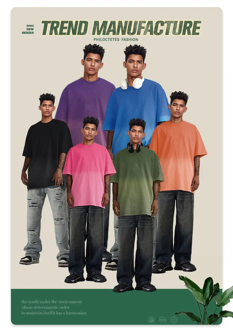 Men Women Aqua Blue Gradient Oversize T-Shirt — feature 3