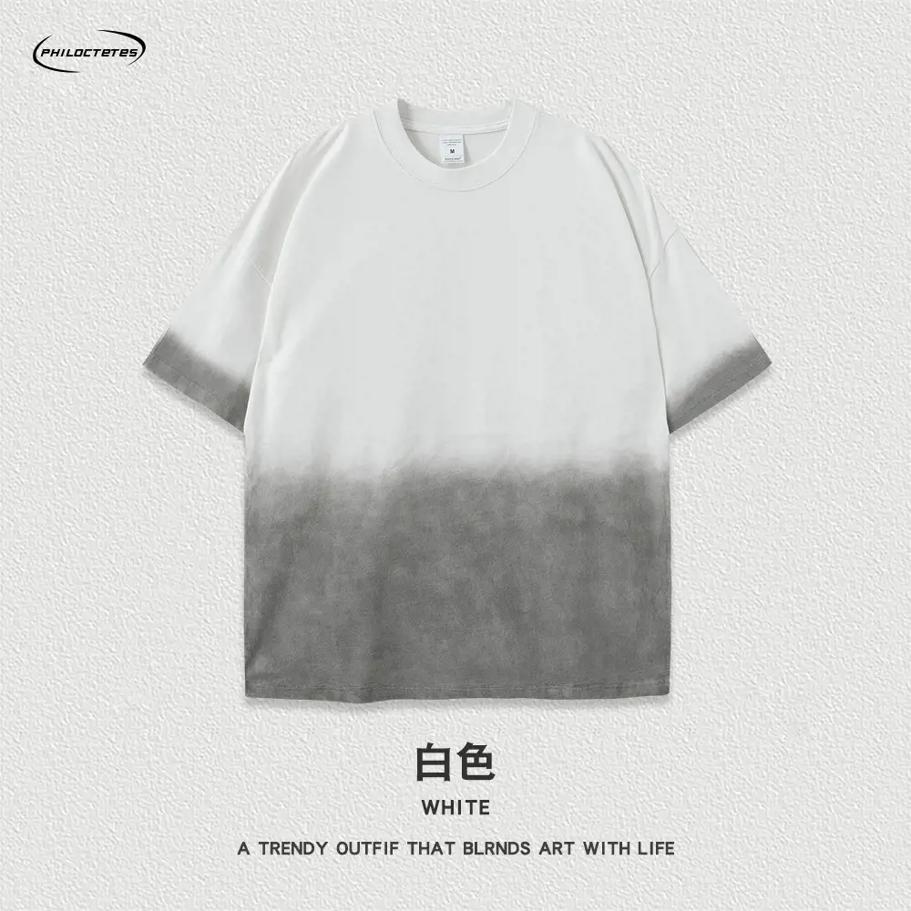 Men Women Aqua Blue Gradient Oversize T-Shirt - Image 10