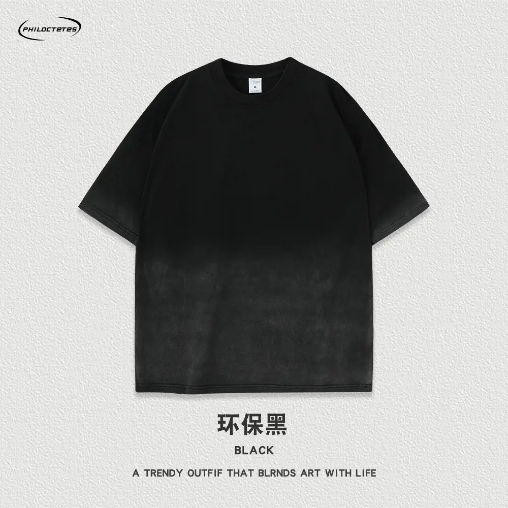 Men Women Aqua Blue Gradient Oversize T-Shirt - Image 3