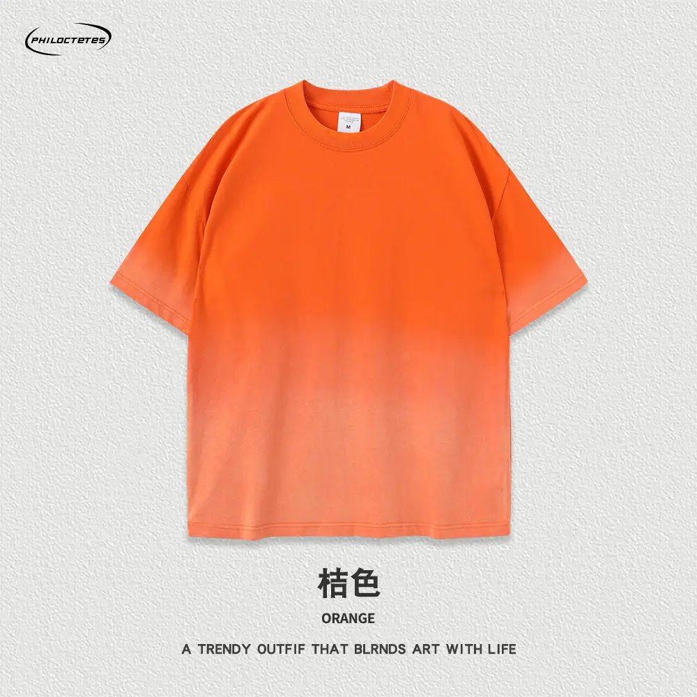 Men Women Aqua Blue Gradient Oversize T-Shirt - Image 4