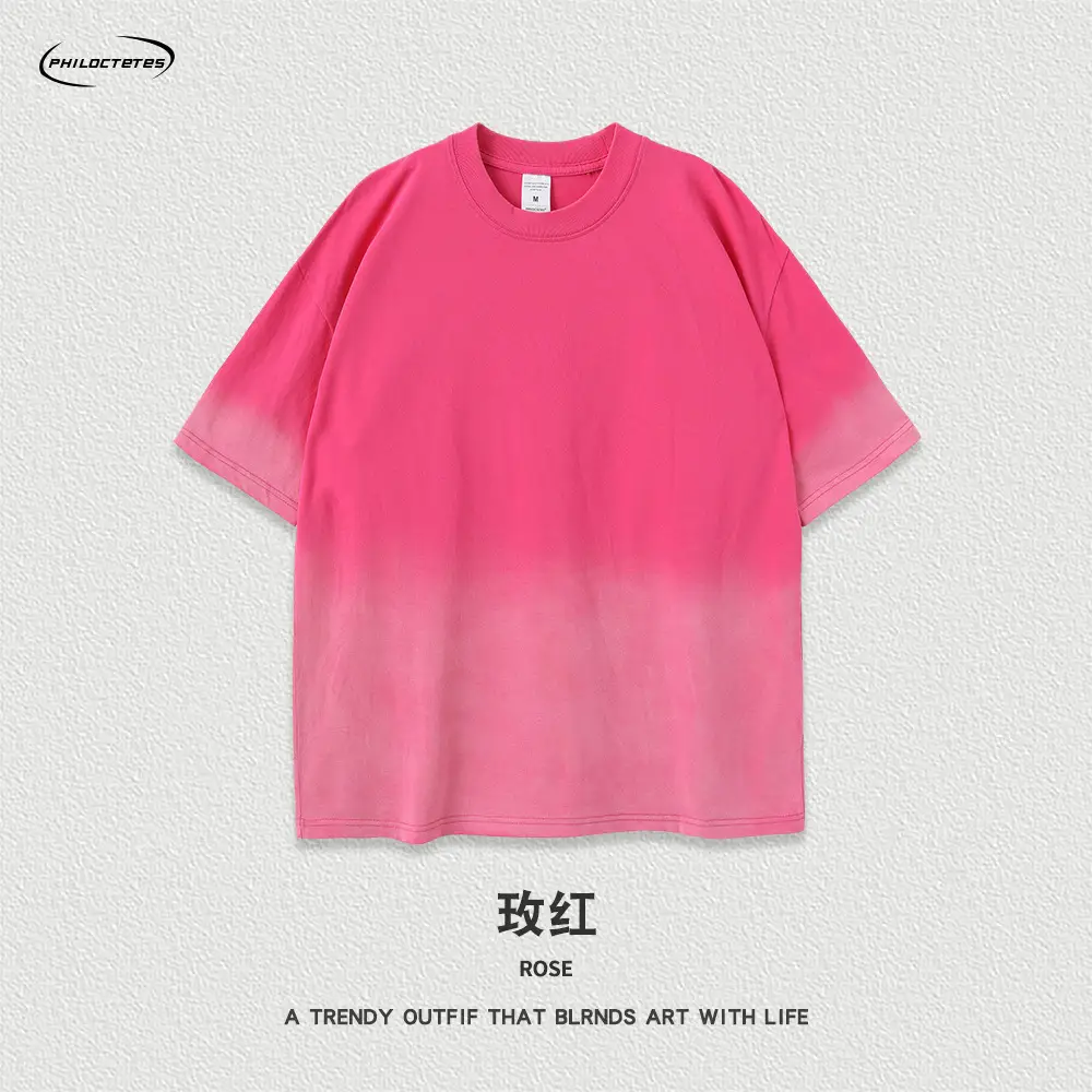 Men Women Aqua Blue Gradient Oversize T-Shirt - Image 6