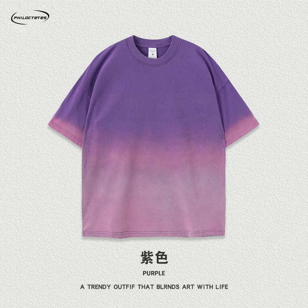 Men Women Aqua Blue Gradient Oversize T-Shirt - Image 8