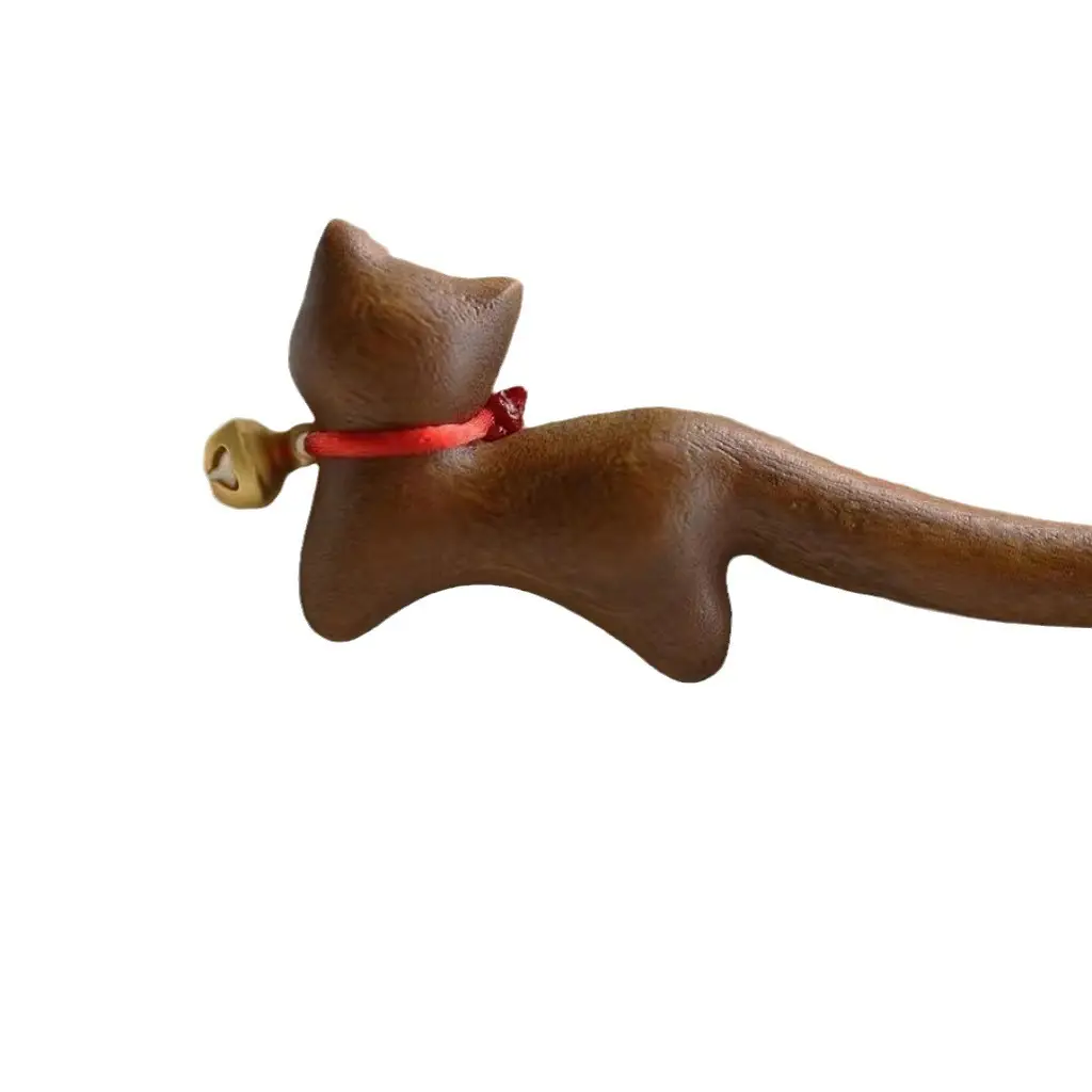 Antique Gold Silk Sandalwood Hairpin with Bell - Image 17