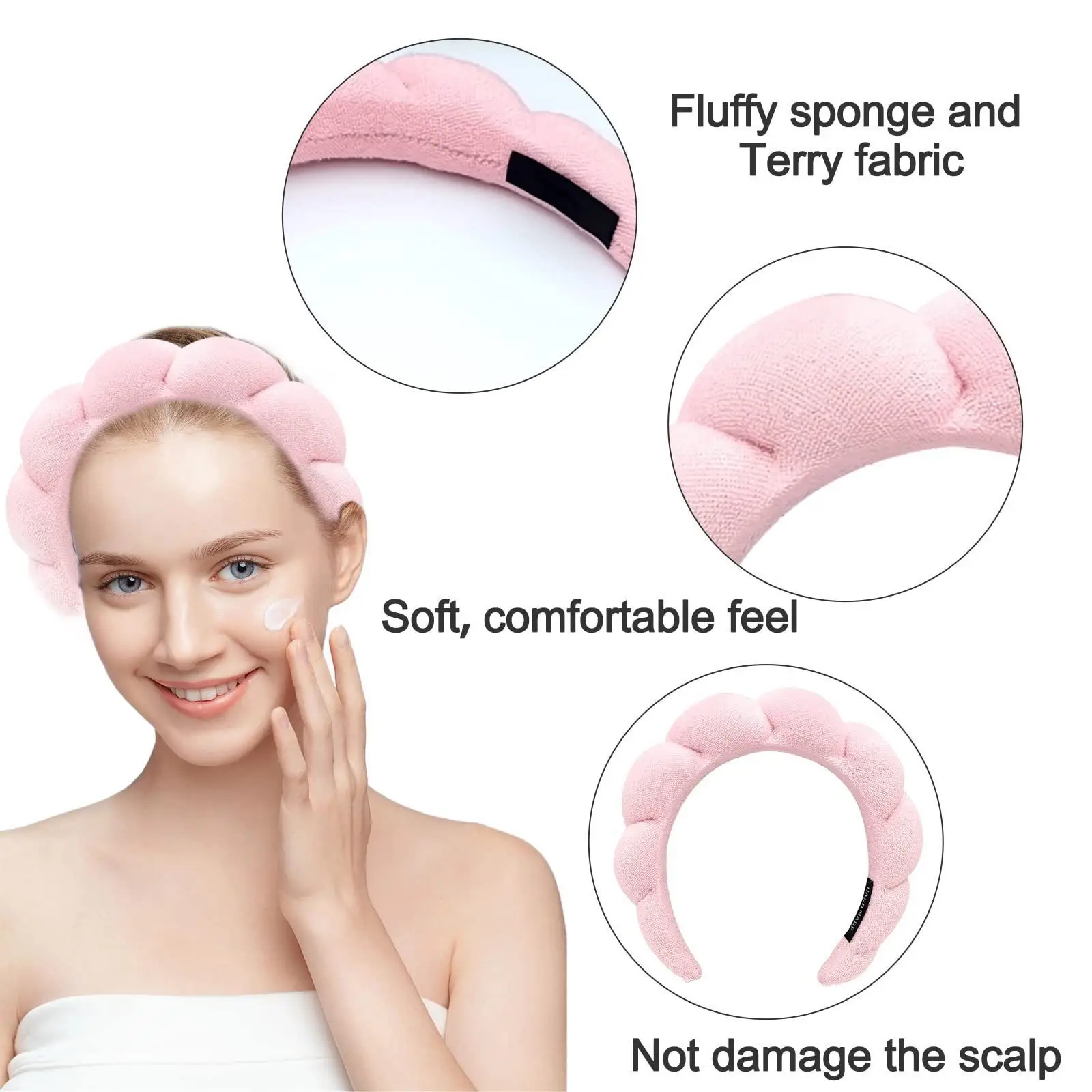 Pink Soft Round Headband for Women - Image 14