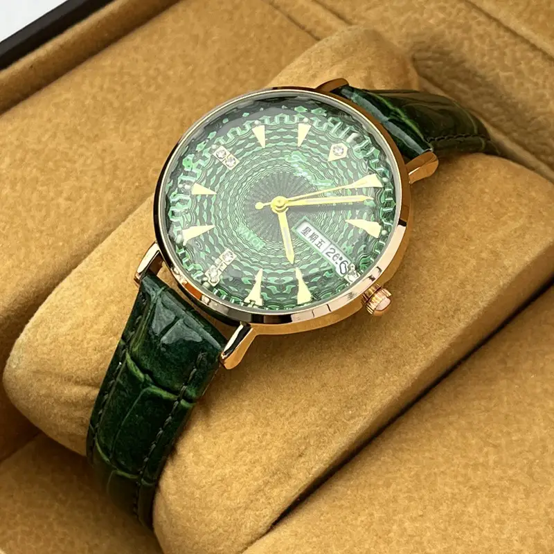 Women's Watch TikTok live hot sale Milan strap fashion simple thin double calendar Diamond-embedded waterproof Korean style women's