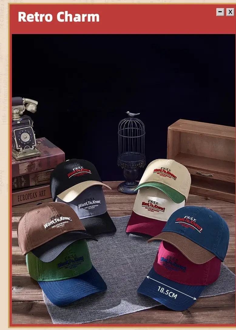 Men Korean Embroidered Baseball Cap with Curved Brim — feature 15