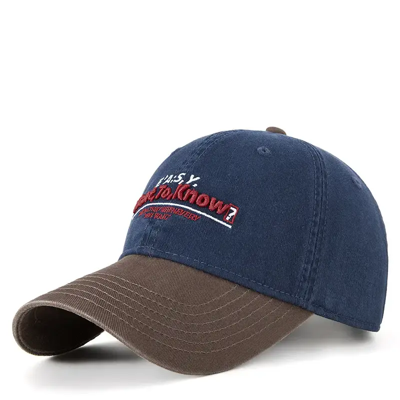 Men Korean Embroidered Baseball Cap with Curved Brim - Image 2