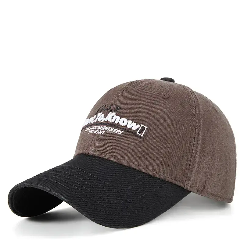 Men Korean Embroidered Baseball Cap with Curved Brim - Image 3