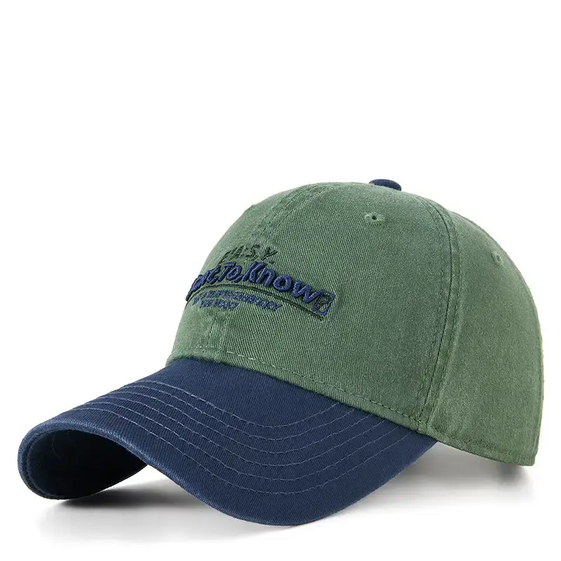 Men Korean Embroidered Baseball Cap with Curved Brim - Image 5