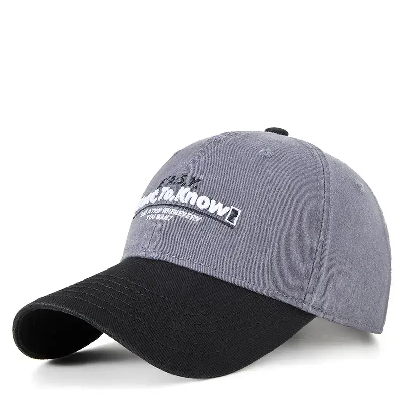 Men Korean Embroidered Baseball Cap with Curved Brim - Image 6