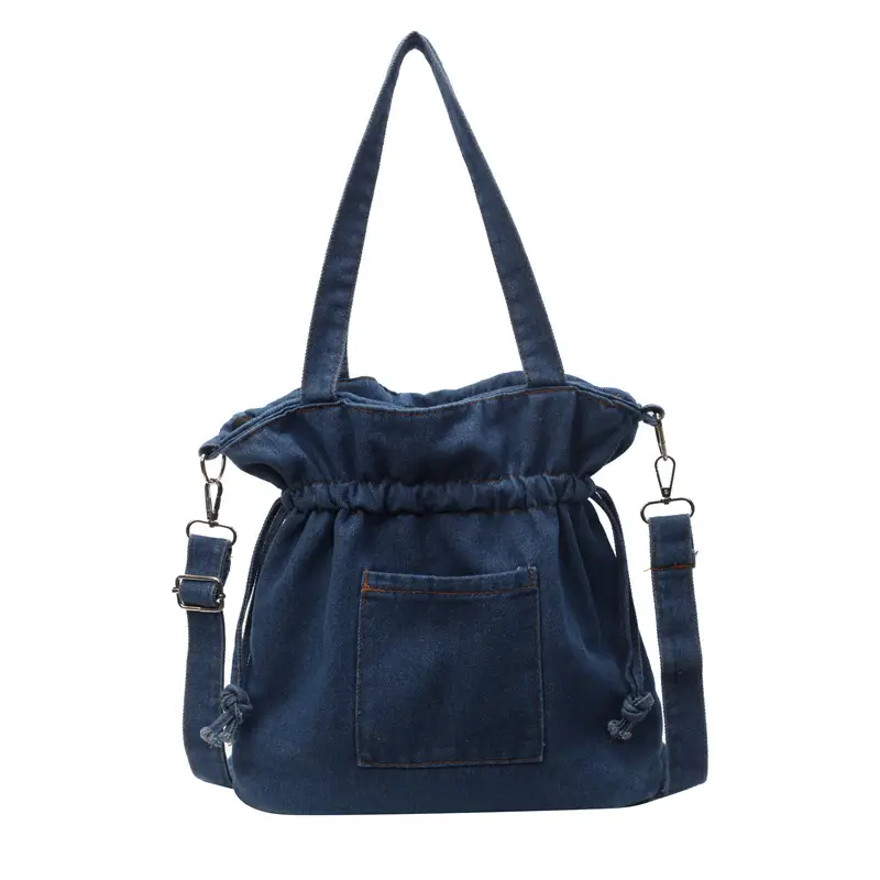 Denim Bucket Bag Women 2023 New Autumn Winter Crossbody Large Capacity - Image 5