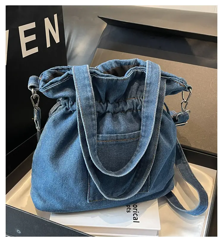 Denim Bucket Bag Women 2023 New Autumn Winter Crossbody Large Capacity — feature 10