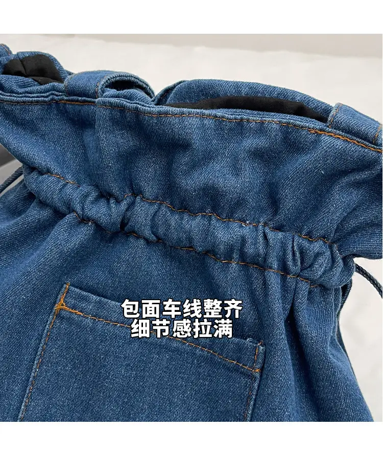 Denim Bucket Bag Women 2023 New Autumn Winter Crossbody Large Capacity — feature 13
