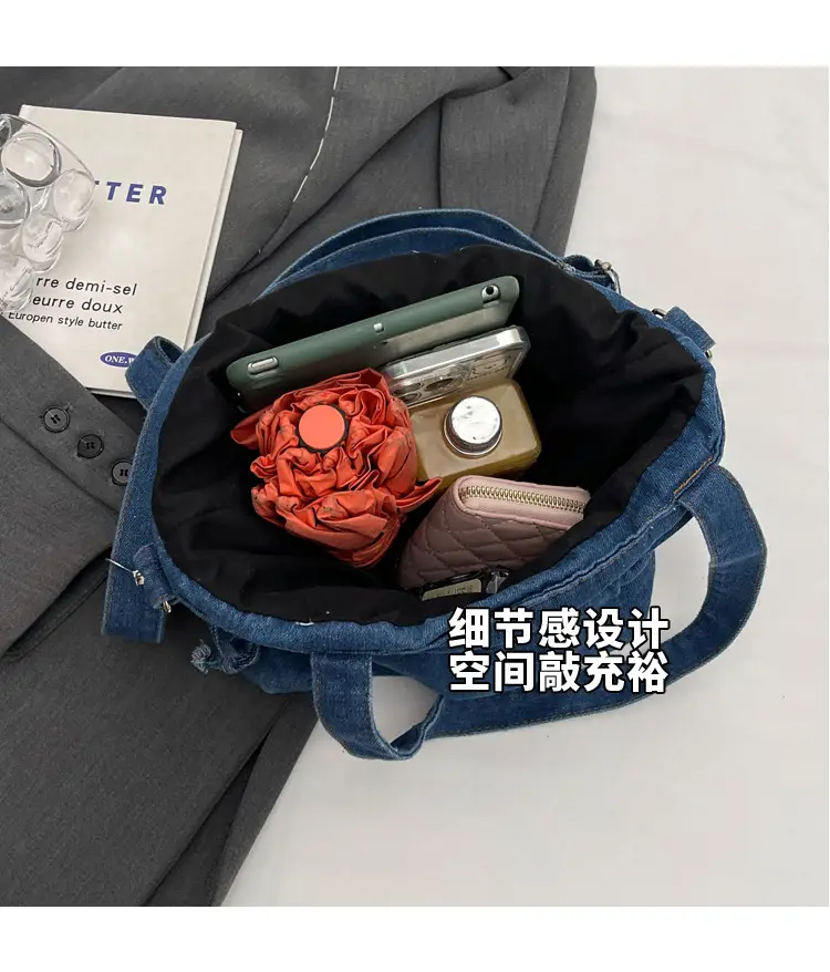 Denim Bucket Bag Women 2023 New Autumn Winter Crossbody Large Capacity — feature 18