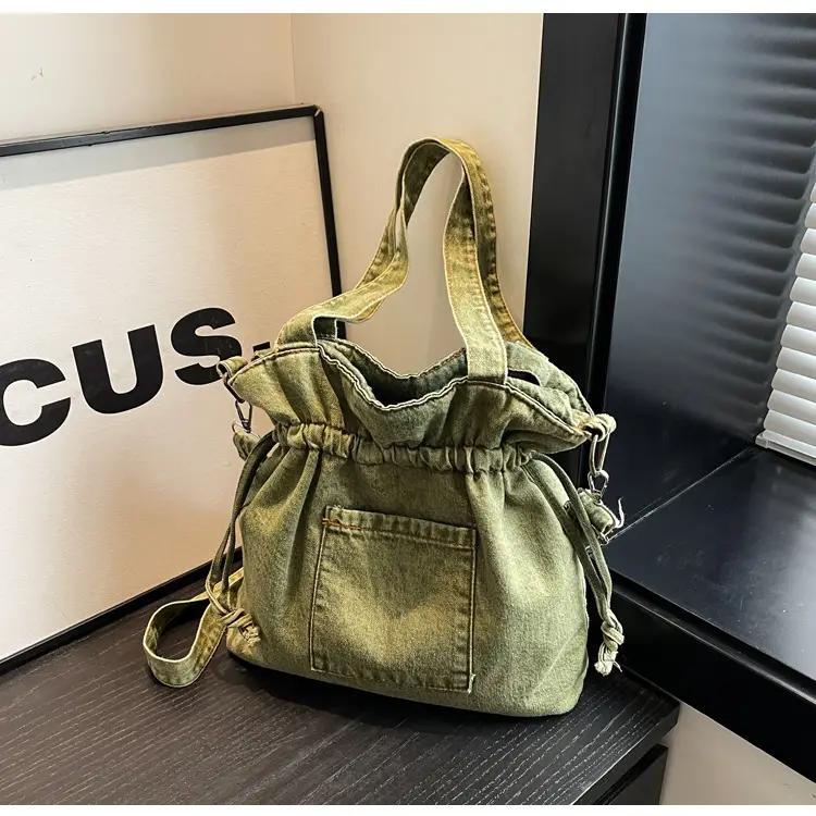 Denim Bucket Bag Women 2023 New Autumn Winter Crossbody Large Capacity — feature 20